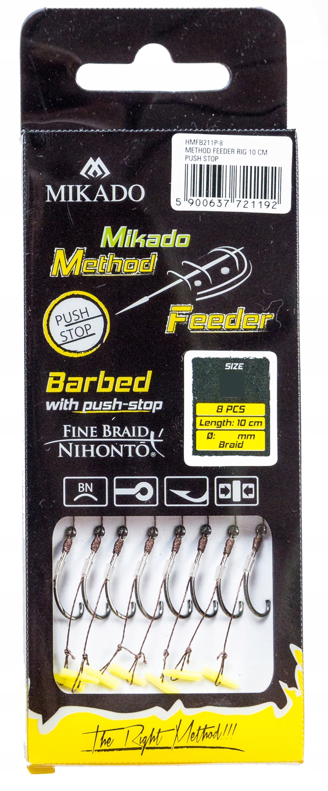 HACZYKI Z PRZYPONEM MIKADO PUSH STOP PLECIONKA 8 Typ haczyki