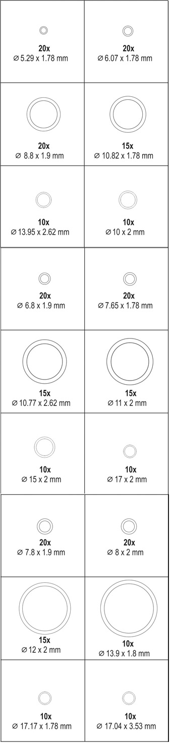 ORINGI DO KLIMATYZACJI o-ringi HNBR mix rozmiarów YATO YT-06879 270 szt EAN (GTIN) 5906083000300