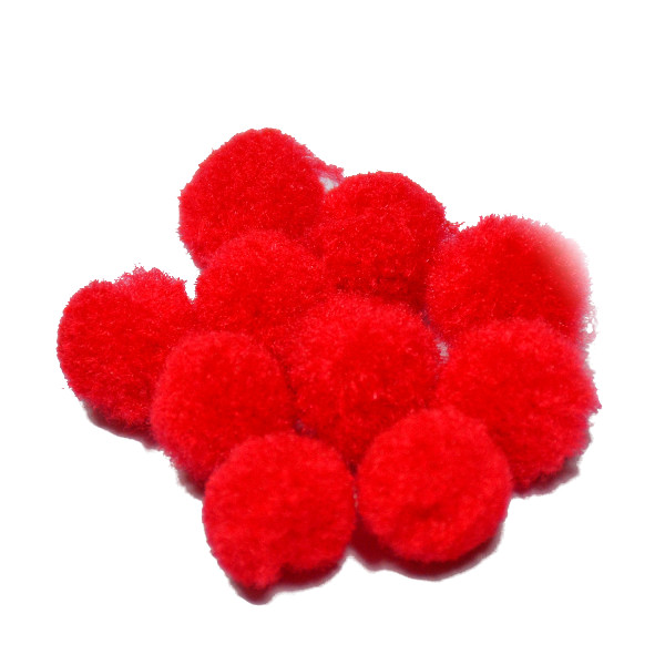 Pompony mini Czerwone 15 mm 20 g