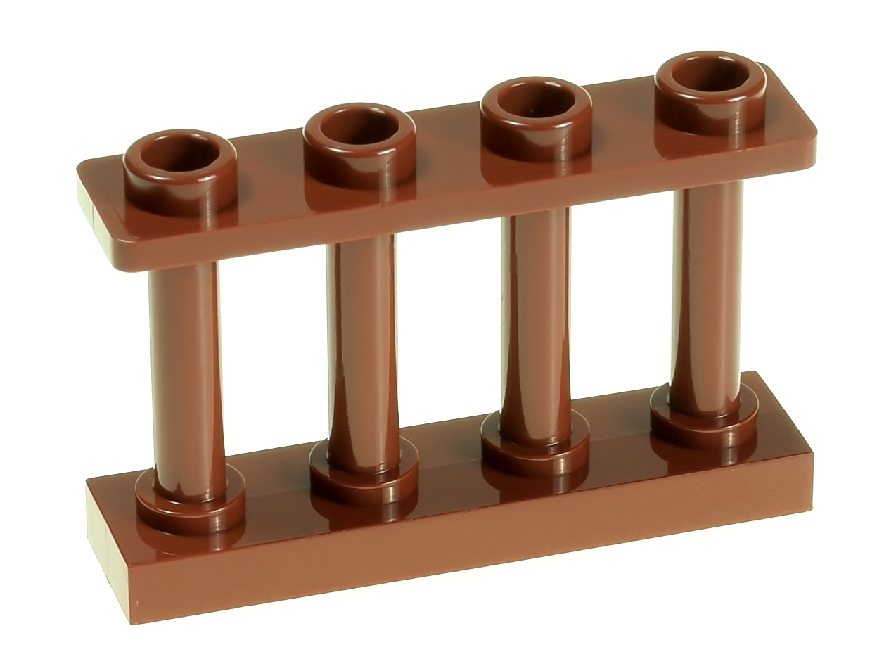 

Lego Płotek żeberkowy 1x4x2 15332 brązowy