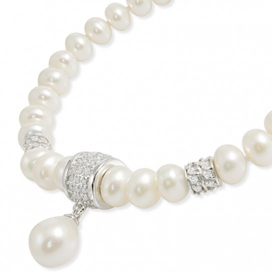 Zářivý Náhrdelník Z Pravých Bílých Perel