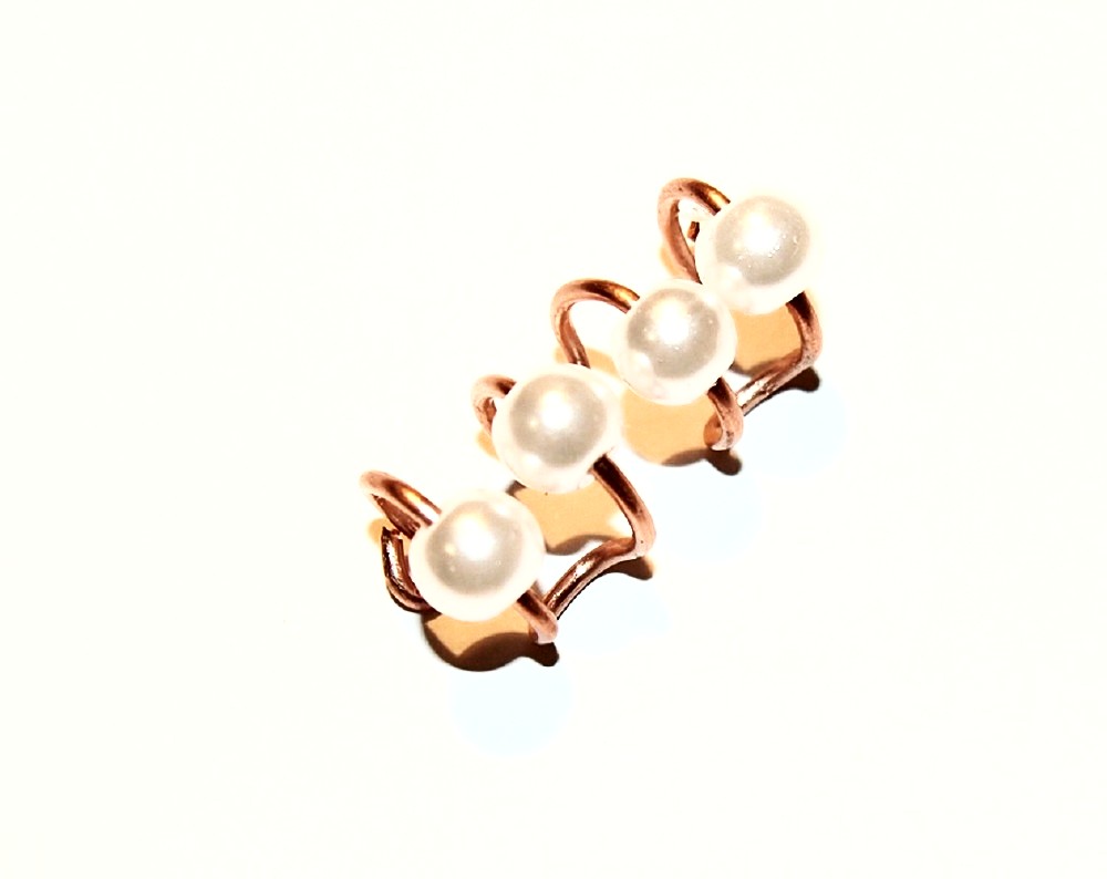 

Nausznica Ear Cuff z Perłami kolor miedziany