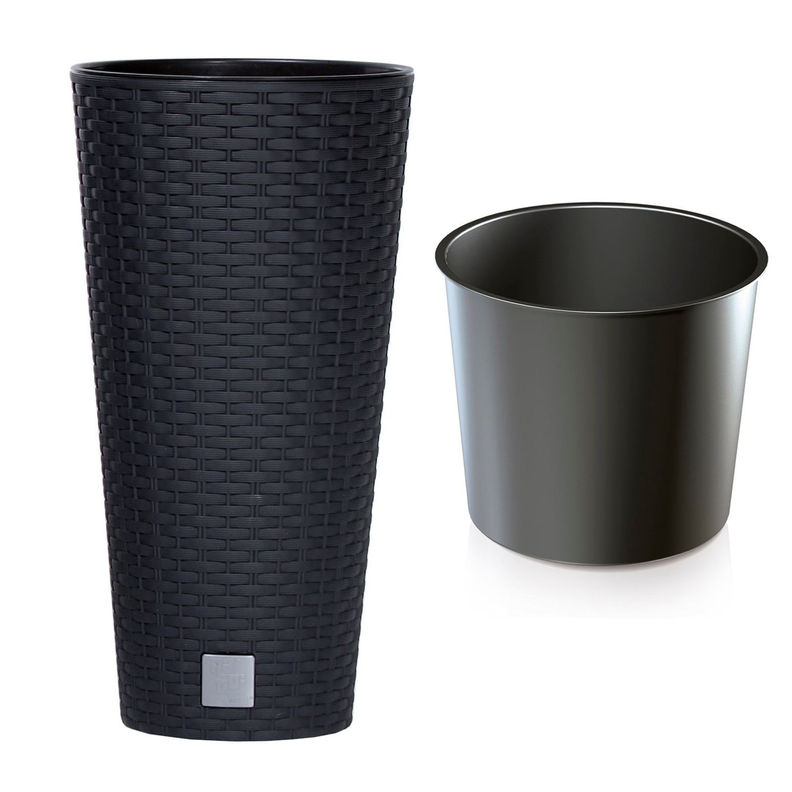 

Doniczka z wkładem Rattan Tubus 30xh57cm Antracyt
