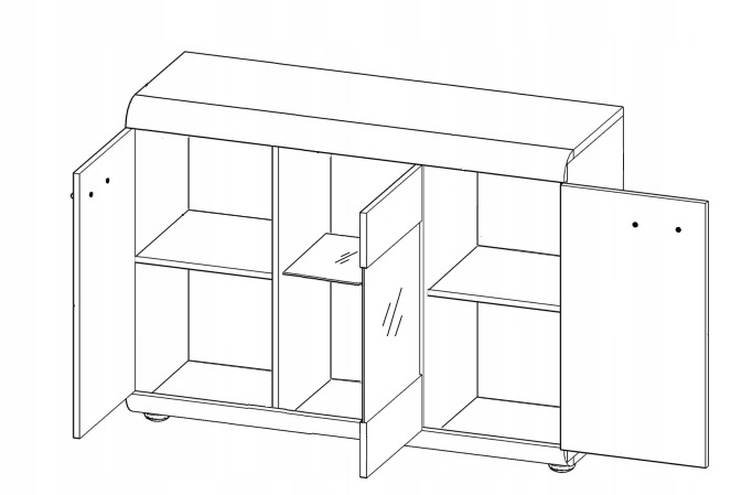 komoda witryna z półkami LARGO 10 Kolekcja LARGO