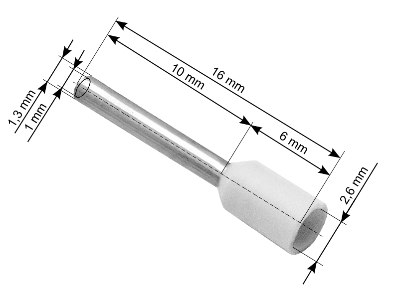 

Zakończenie kabla tulejki 0,5mm biała 100szt(2556)