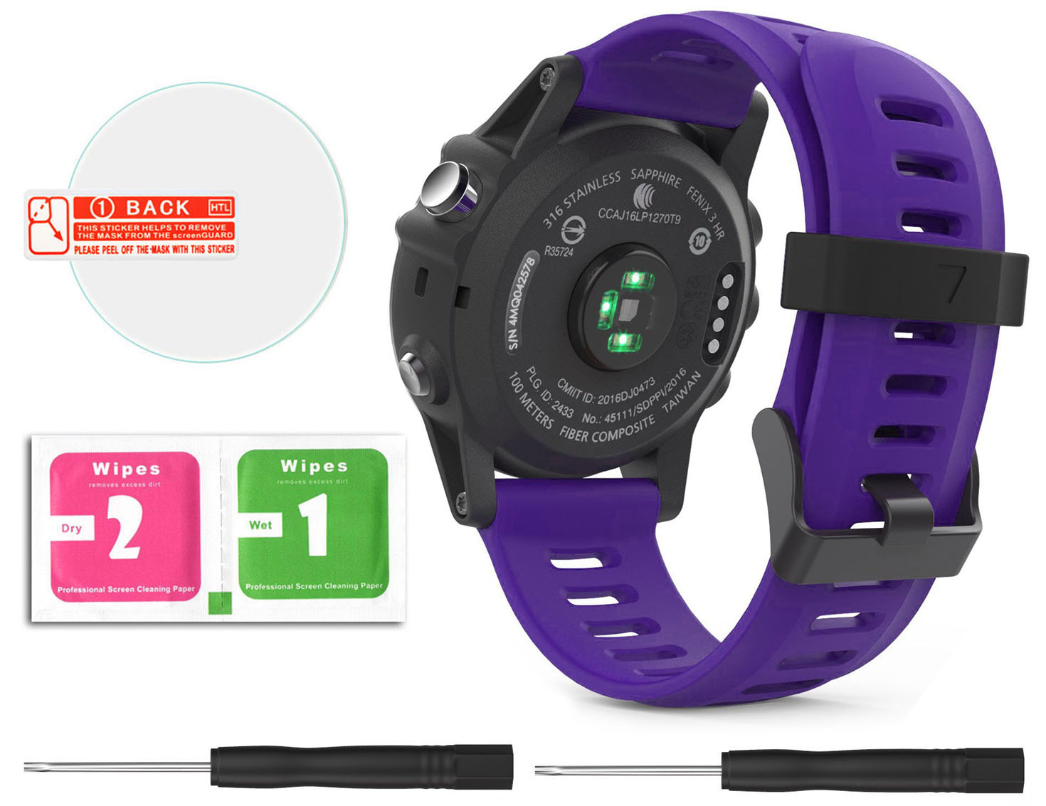 Fioletowy Pasek do Garmin Fenix 5X Folia