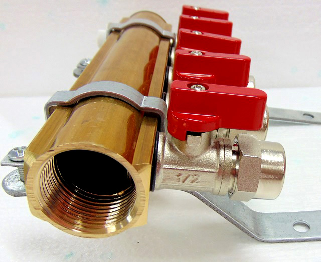 ROZDZIELACZ 5 MOSIĘŻNY zaworki ze złączką pex 16 Liczba obwodów 5