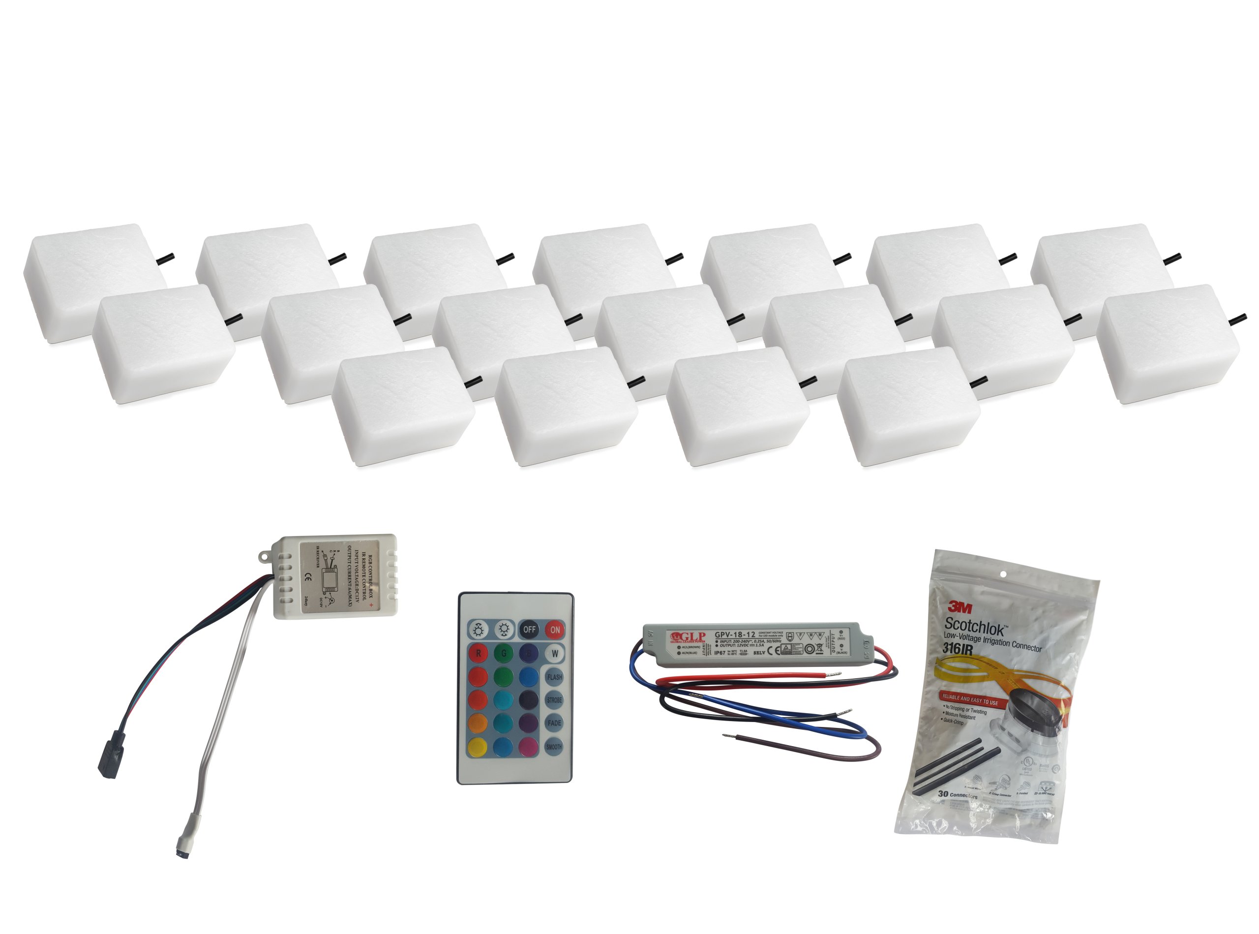 18 x Svietiaca Led dlažobná kocka 9X12 Nostalit Rgb