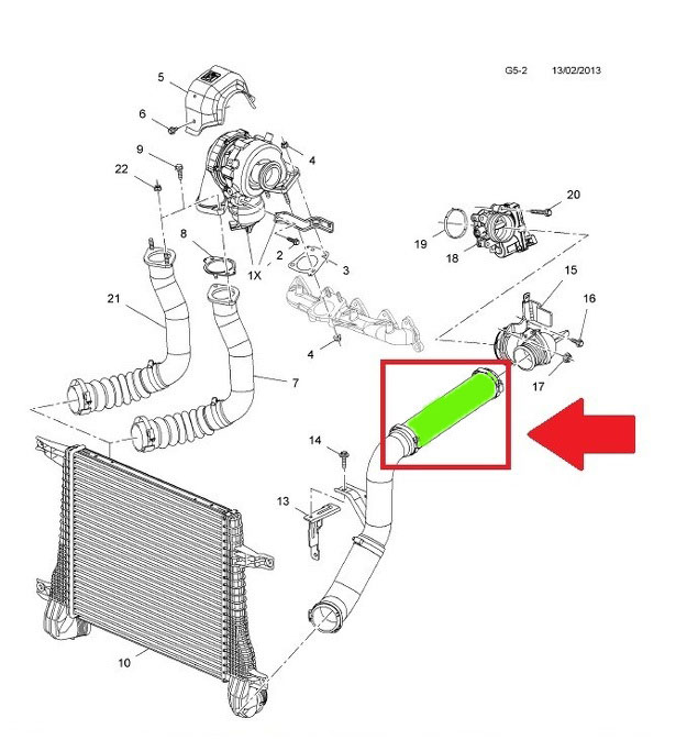 ТРУБКА TURBO OPEL ANTARA CAPTIVA 2 . 2 Cdti 835108 Номер каталоге оригинальный 95383819 95909218 95047790 95909219 22737400 835107 835108 4819364 4820968 foto 6