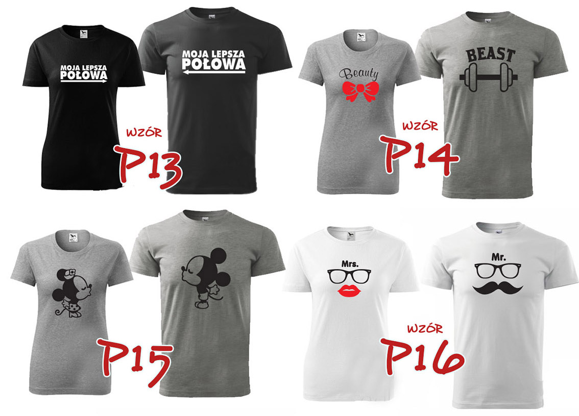 DAMSKA M MĘSKA L DWIE KOSZULKI DLA PAR WALENTYNKI Materiał dominujący bawełna
