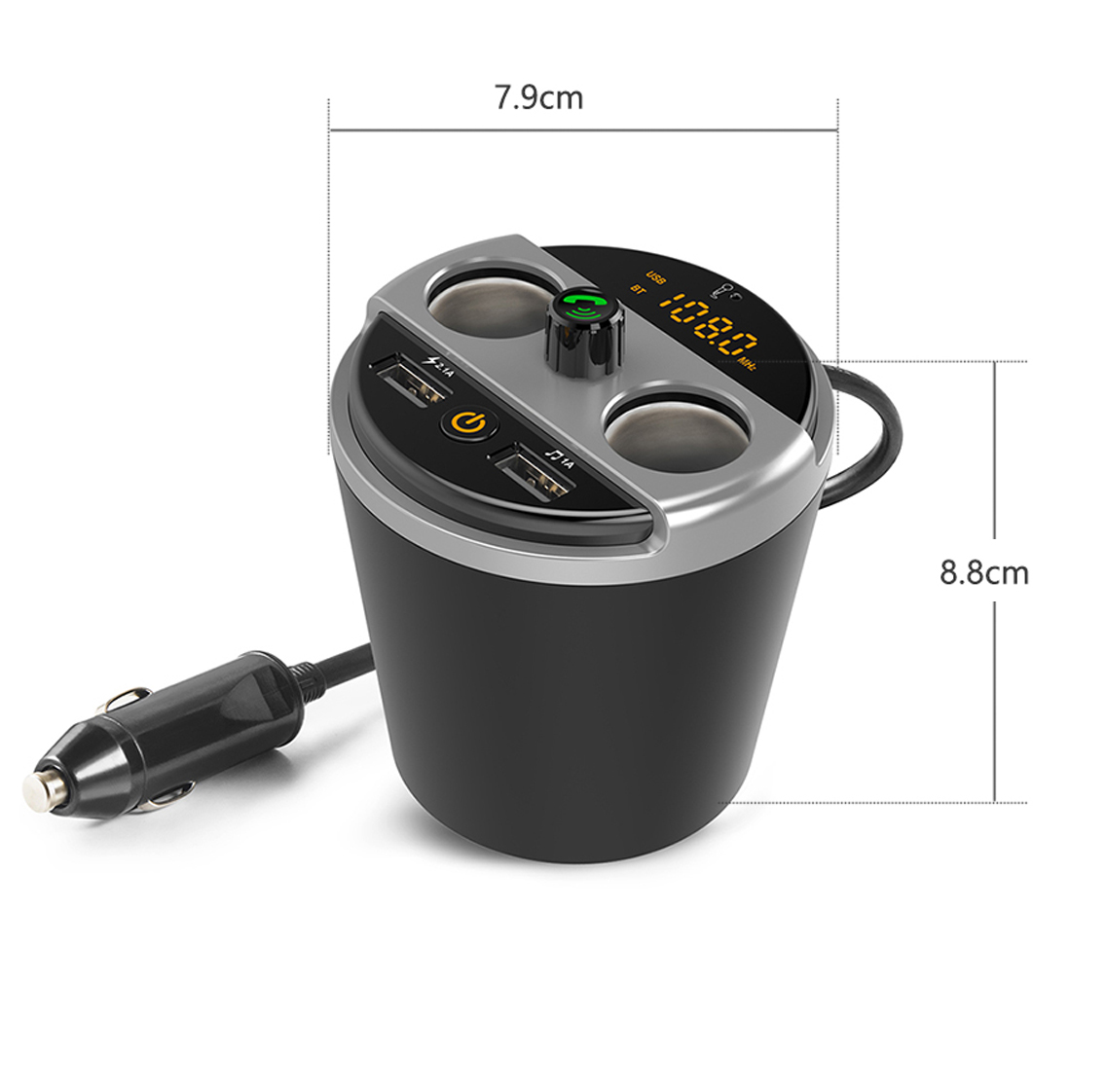 TRANSMITER FM ZESTAW GŁOŚNOMÓWIĄCY BLUETOOTH 2XUSB Obsługa USB tak