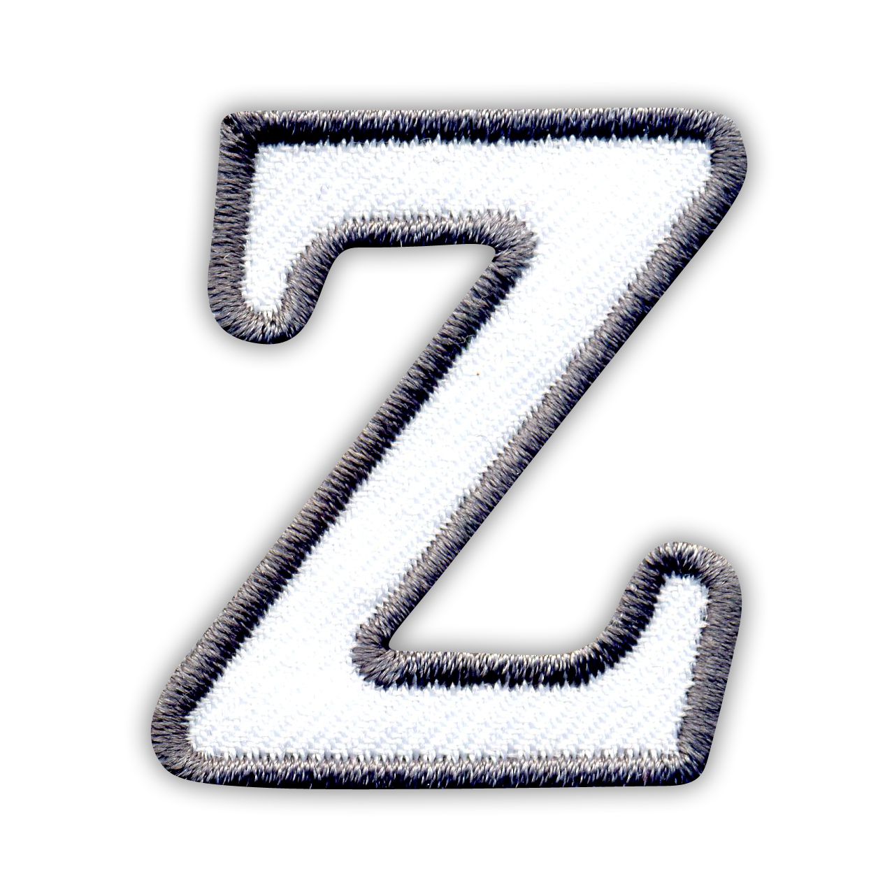 

Naszywka Litera, literka Z biało-szara Haft