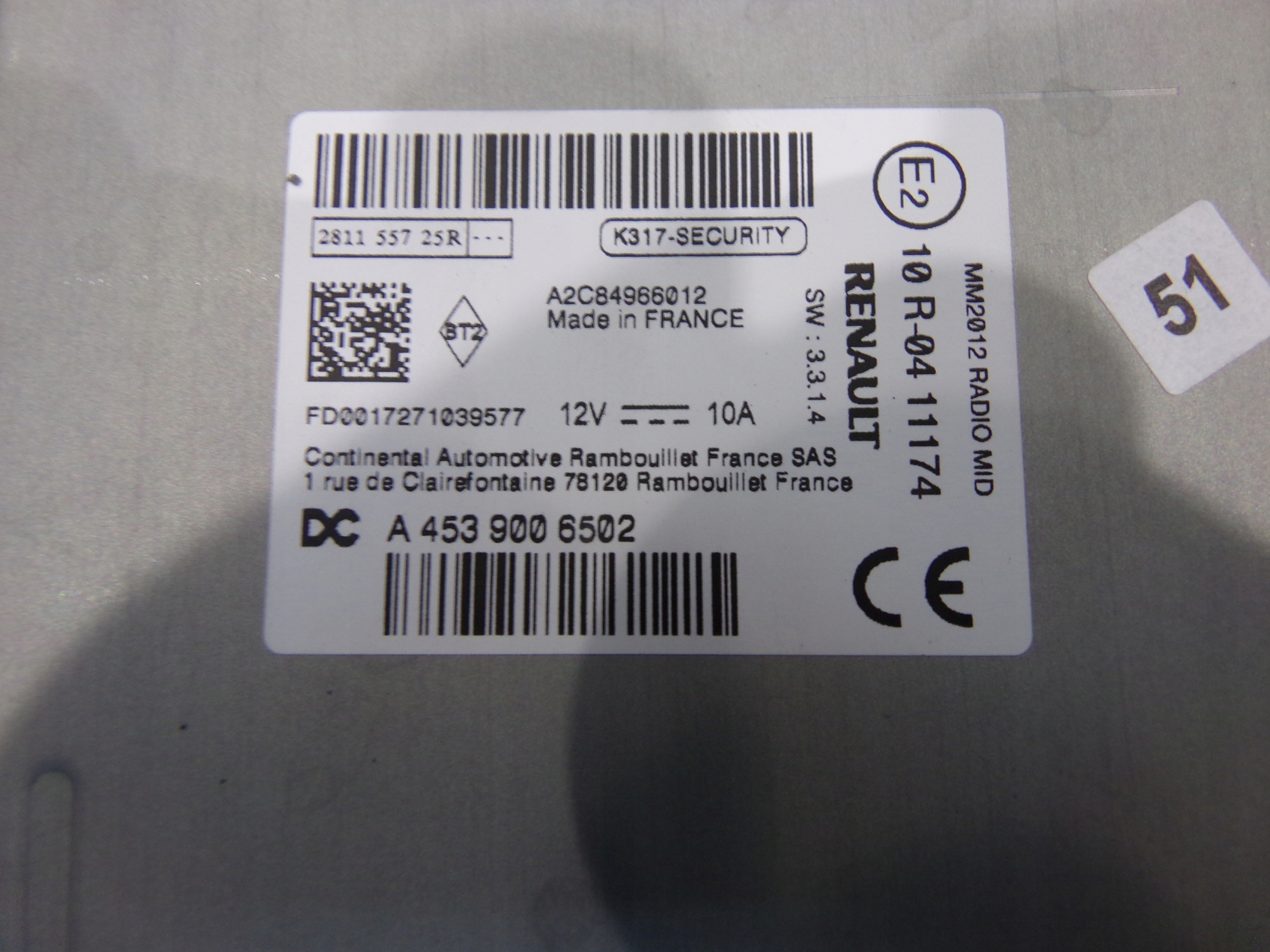 SMART FORFOUR W453 RADIO NAWIGACJA CD A4539006502 Numer katalogowy części A4539006502