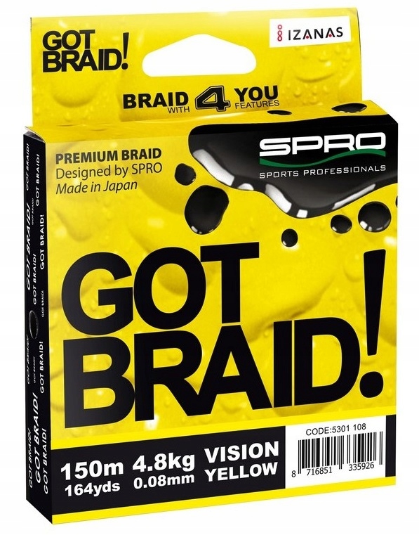 Plecionka Got Braid – Spro – 0,16mm/150m żółta