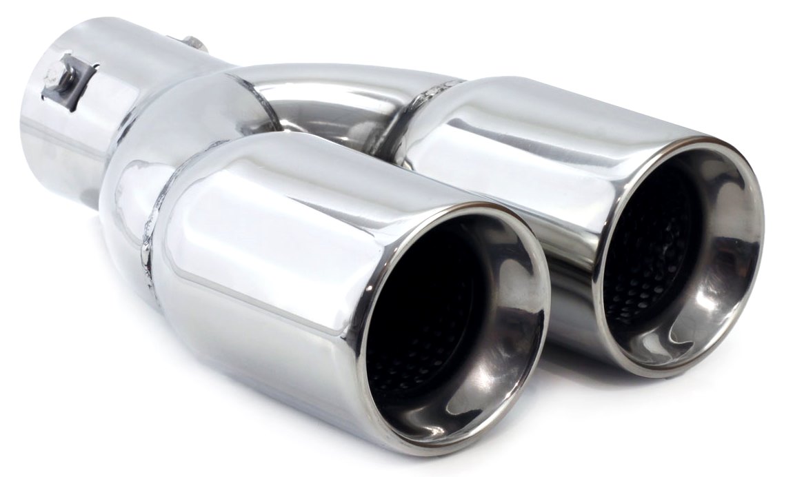 MT008 - Выхлопной наконечник двойной хром диффузор 2X 74-мм