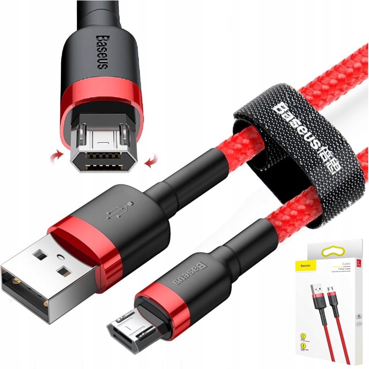 

Baseus Dwustronny Kabel 1,5A 2M Micro Usb Qc 3