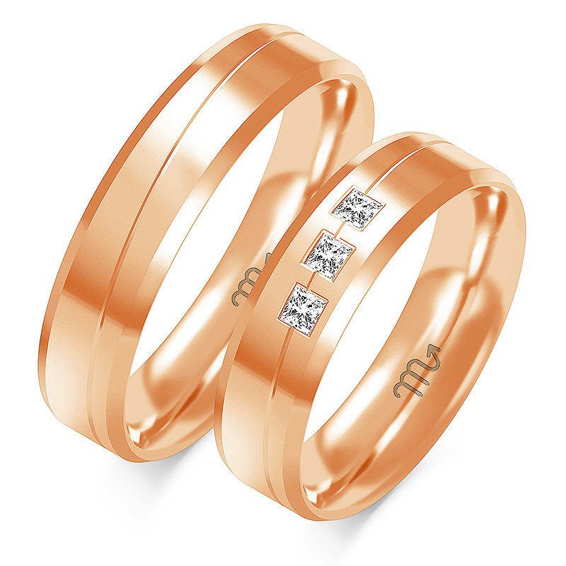 Zlaté prsteny Premium s diamanty Model OE-347C