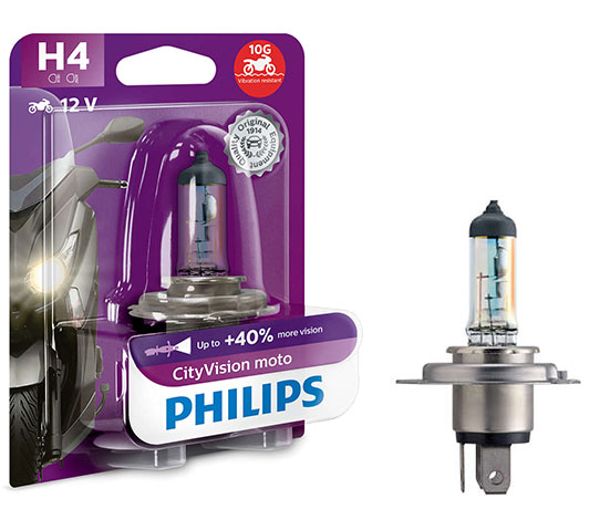 

Philips Żarówka CityVision Moto H4 +40% światła