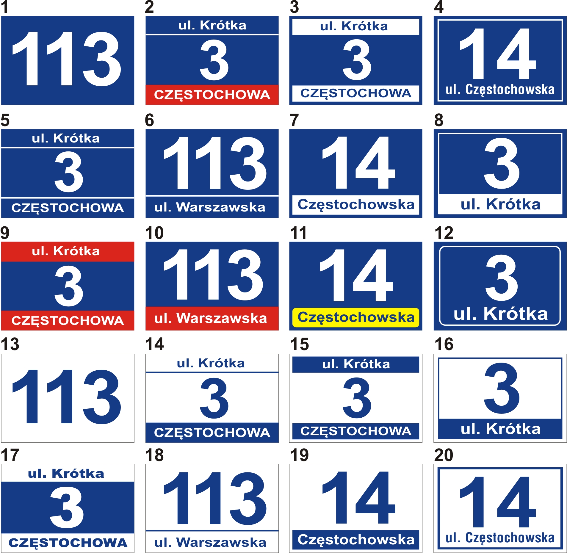 TABLICZKA ADRESOWA numer na dom PCV 30x40cm Marka inna