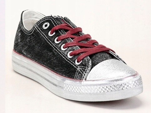 

Trampki Big Star Damskie Czarno-srebrne BB274013