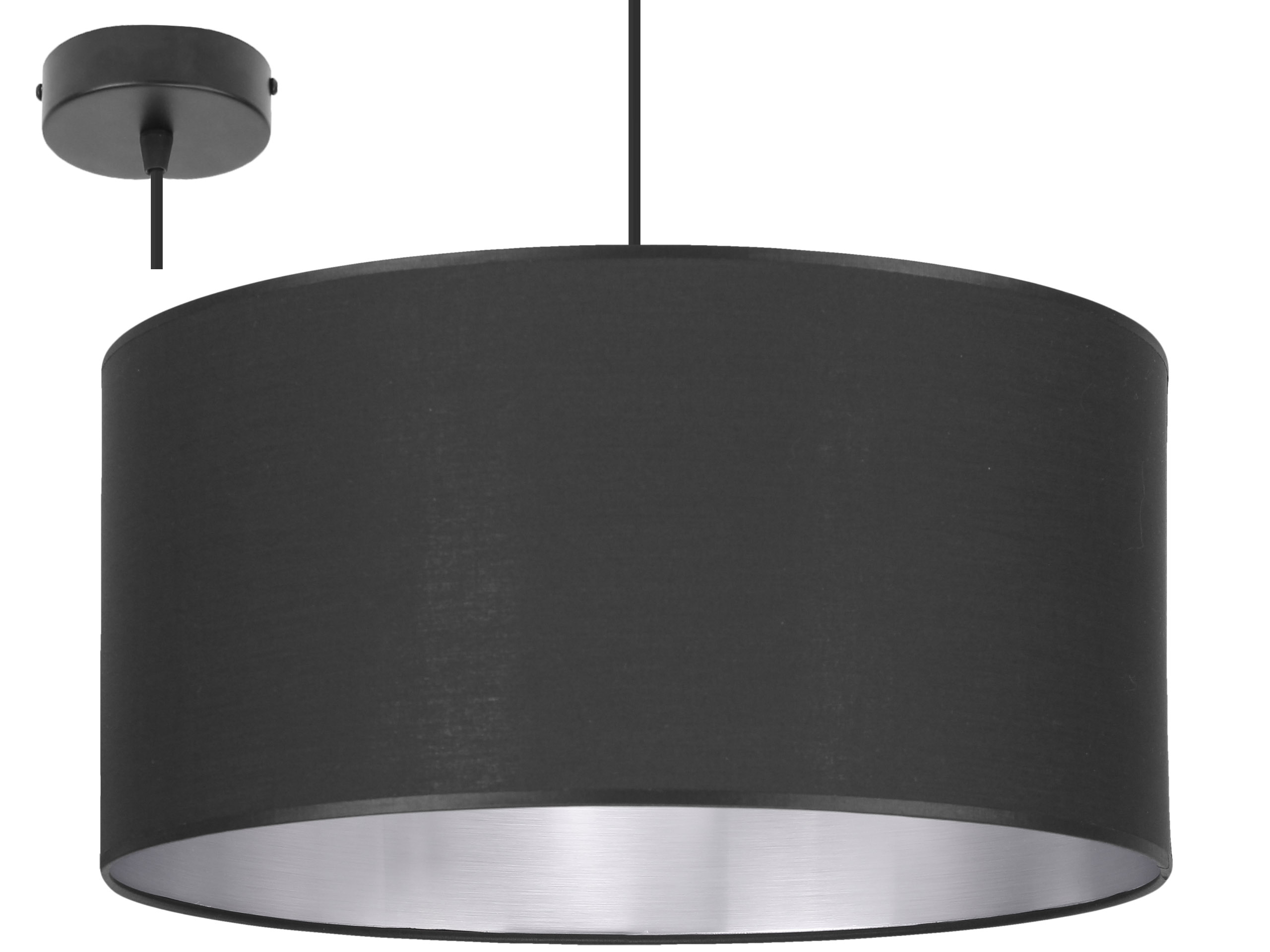 

Stylowa Lampa Wisząca Srebrny Środek 40 cm Abażur