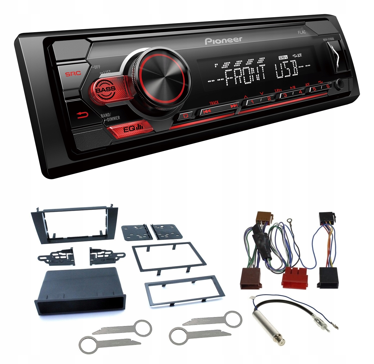 Autorádio Pioneer MVH-S110UB Usb Aux MP3 Audi A4 B5 rámček