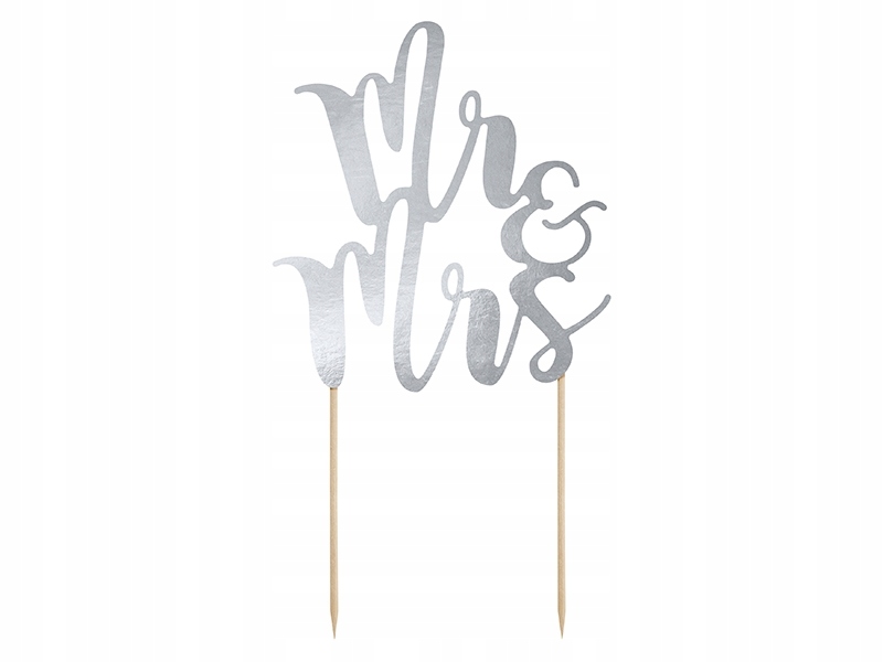 

Topper toper na tort weselny ślub napis Mr&Mrs