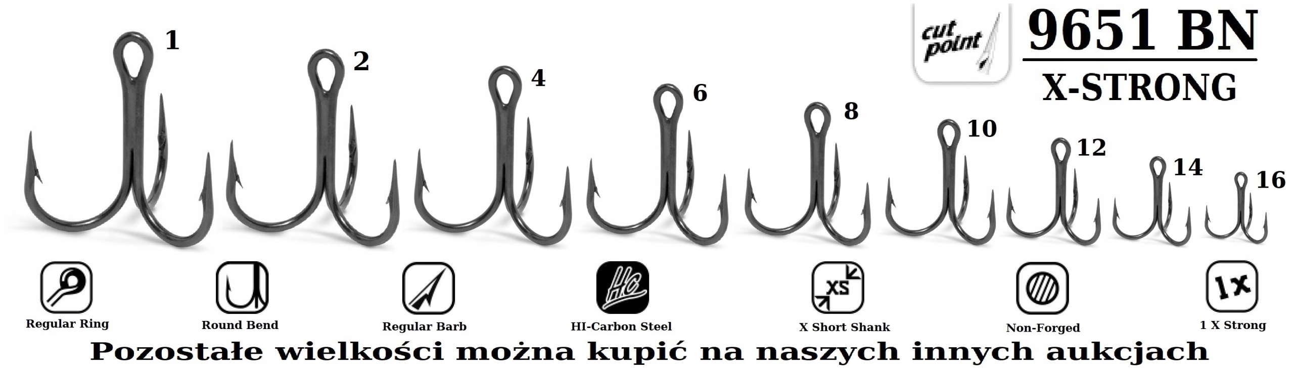 10 x KOTWICZKA X-STRONG VMC 9651BN Nr.2 DO PRZYNĘT Marka VMC