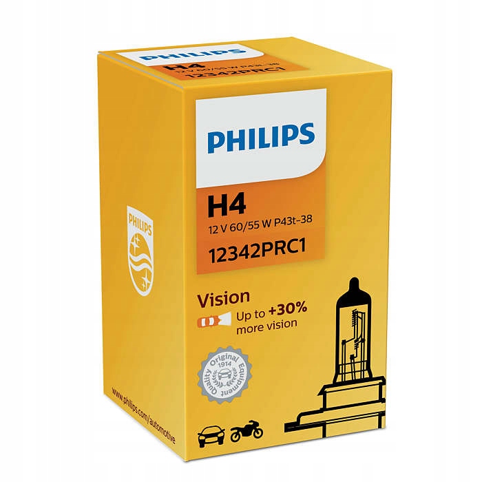 

Philips Żarówka H4 Vision 60/55W +30% więcej