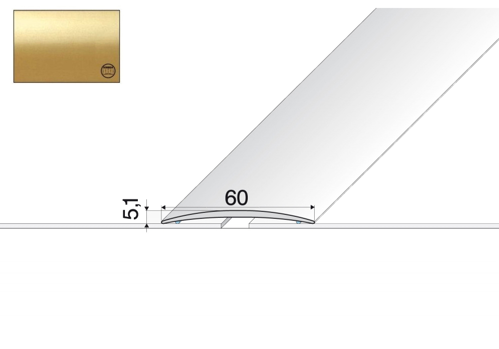 

Listwa łączeniowa A70 aluminiowa 100x6cm Złoto