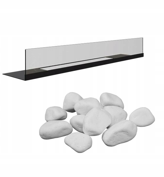 Biokominek bezdymny DELTA 2 QUBE + SZYBA + Kamyki Kolor czarny