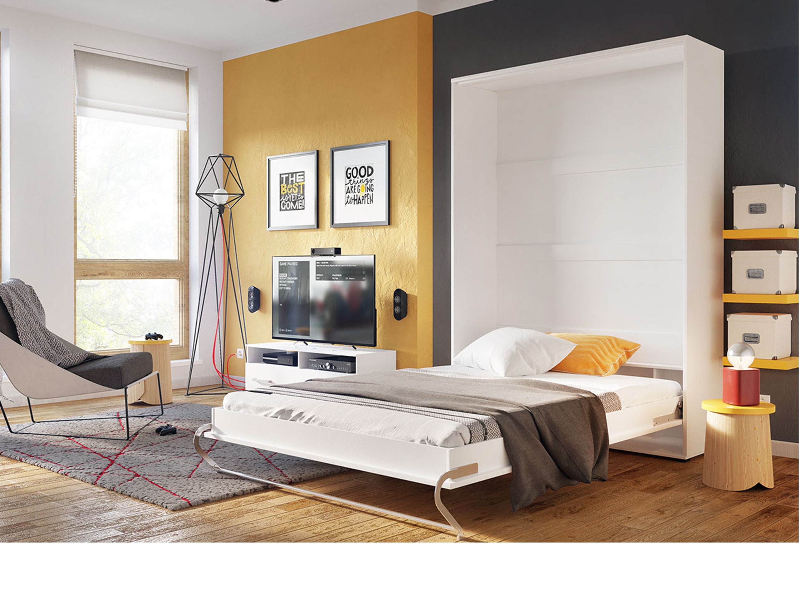 PÓŁKOTAPCZAN ŁÓŻKO CHOWANE w Szafie CONCEPT PRO 03 Rodzaj łóżka Pojedyncze