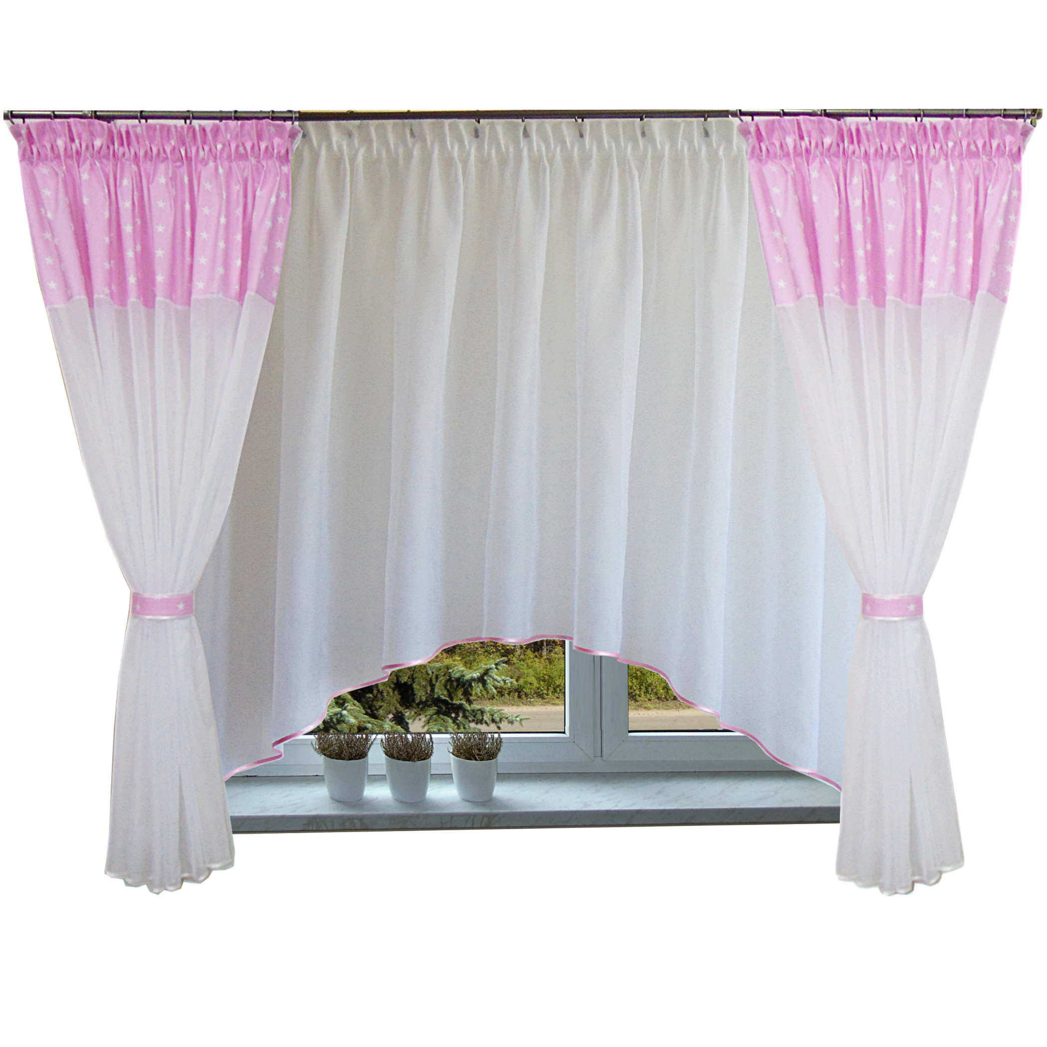 Занавес КОМПЛЕКТ роз карниз 150-180