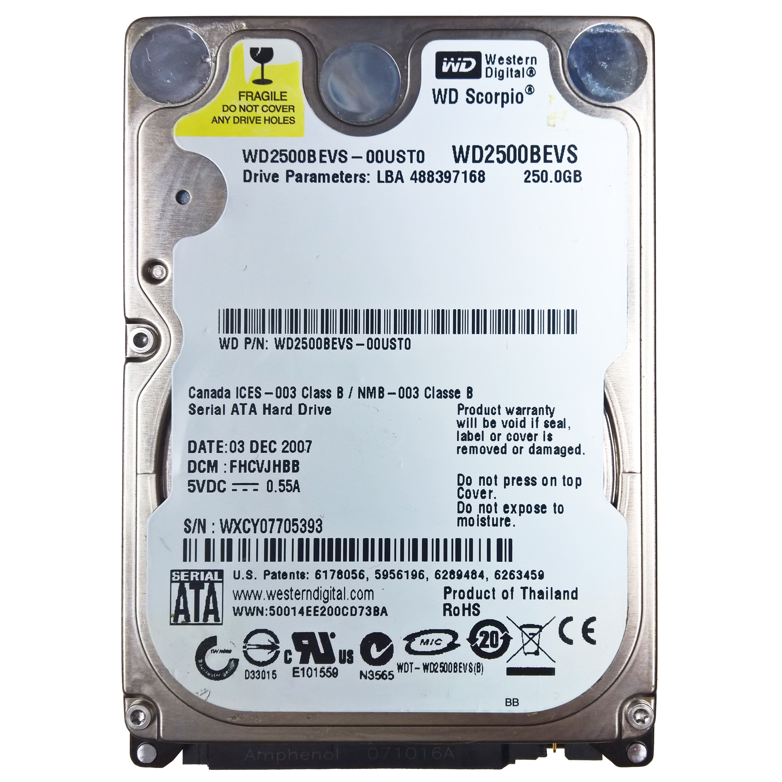 WD WD2500BEVS | 00UST0 | darca XfE