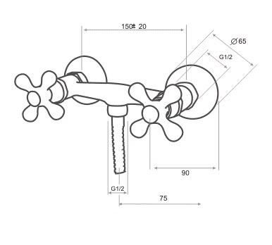 LUXOR 03 natrysk STARY MOSIĄDZ antyczny brąz RETRO Kod producenta luxor