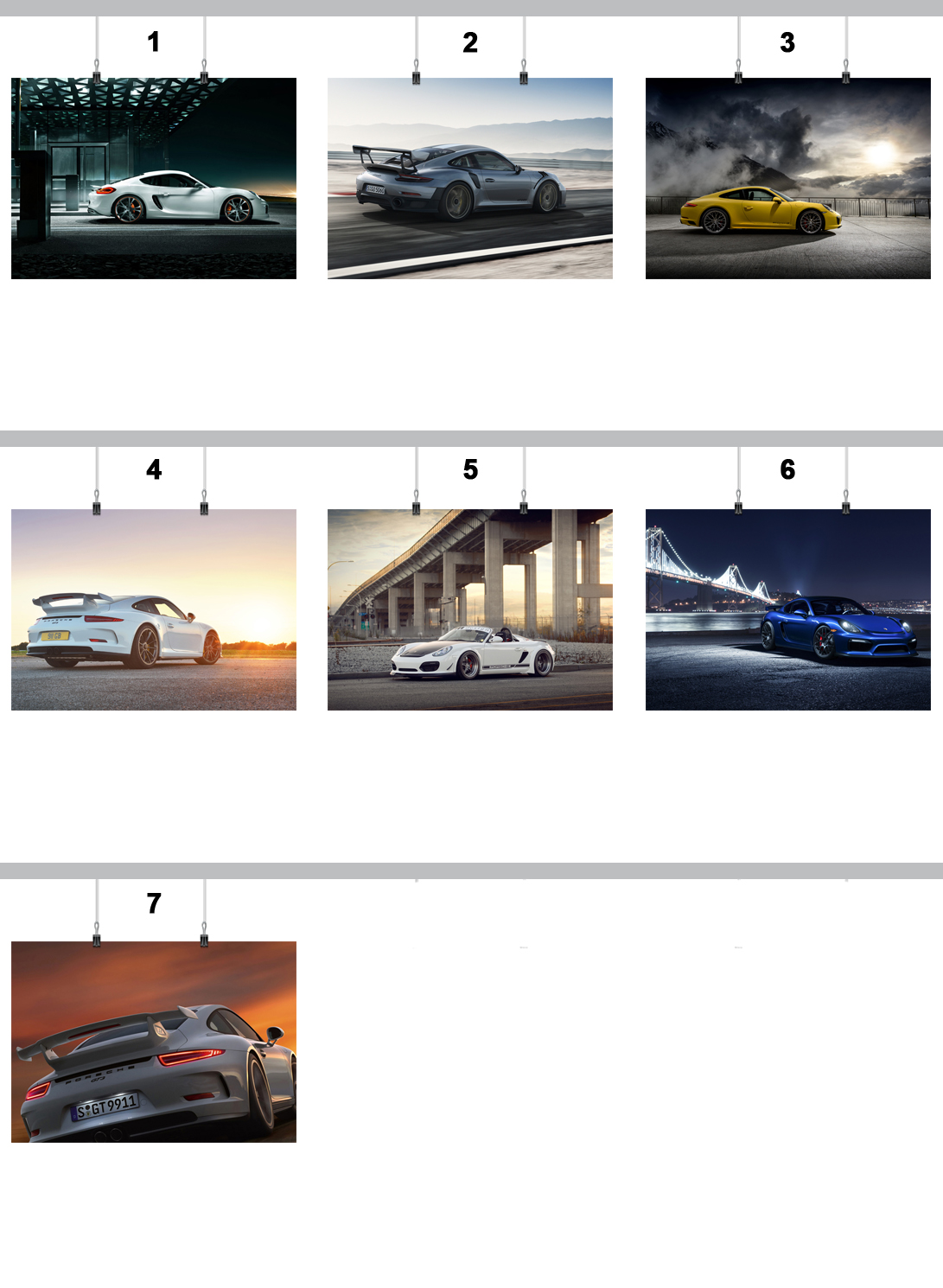 PLAKAT PORSCHE AUTO CAR 50x70 CM 7 WZORÓW MATOWY Marka inna