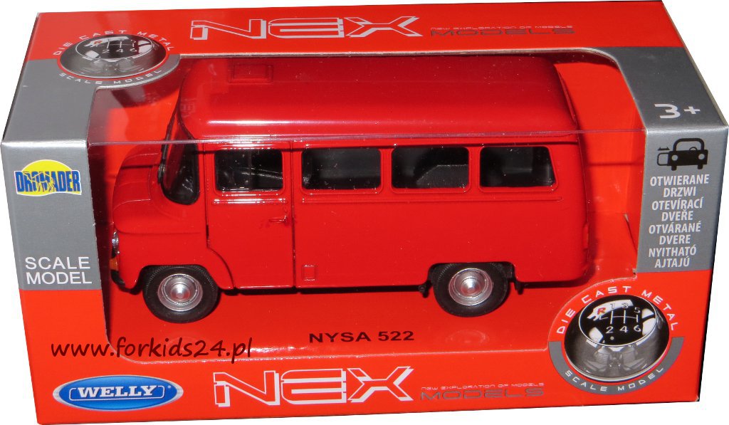 NYSA 522 MODEL METALOWY WELLY 1:34 CZERWONA NEW Rodzaj pojazdu Osobowe
