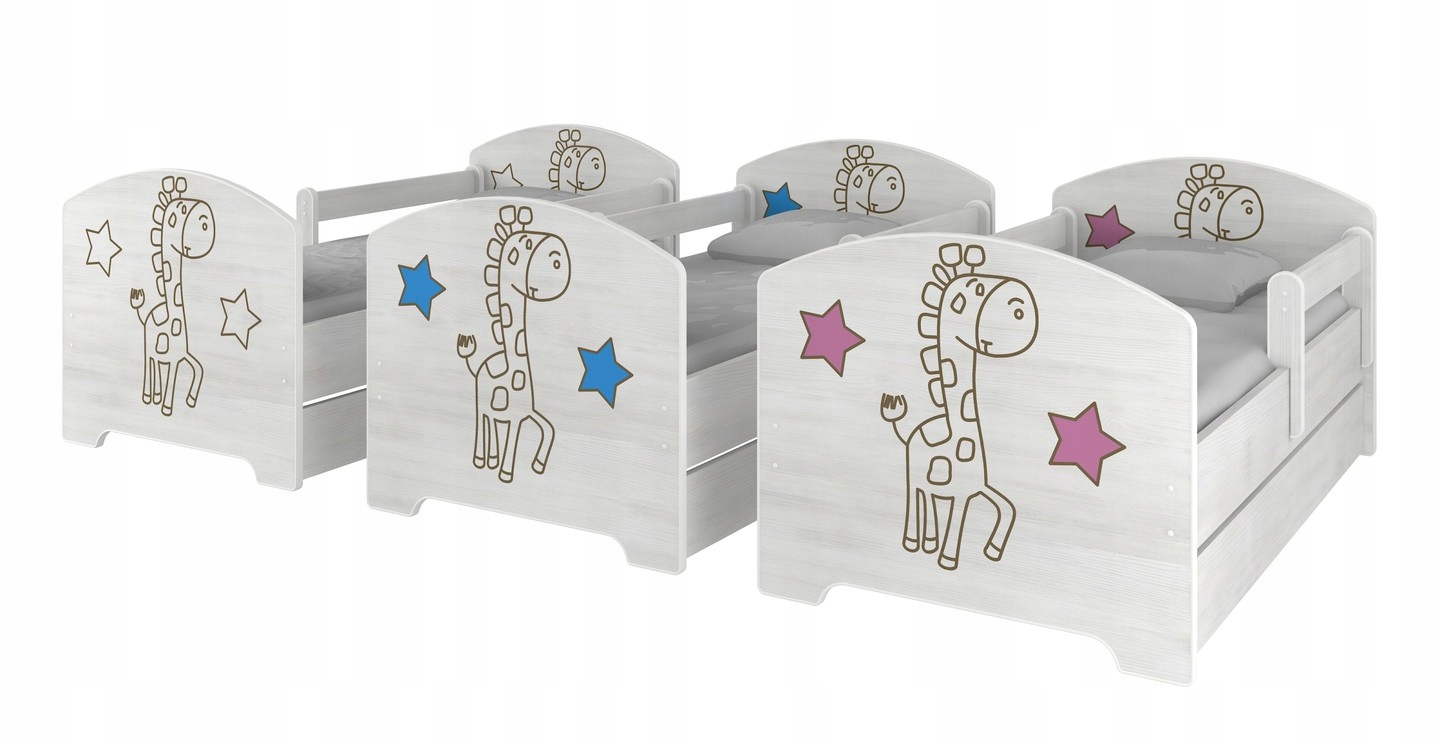 Łóżko OSKAR BABY BOO 140X70 MAT.PK+SZUFLADA WZORY! Szerokość 70 cm