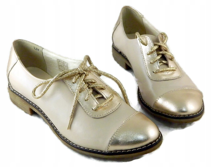 

UNI-90 Stylowe Oxfordy Modne Jazzówki Skóra Nat 41