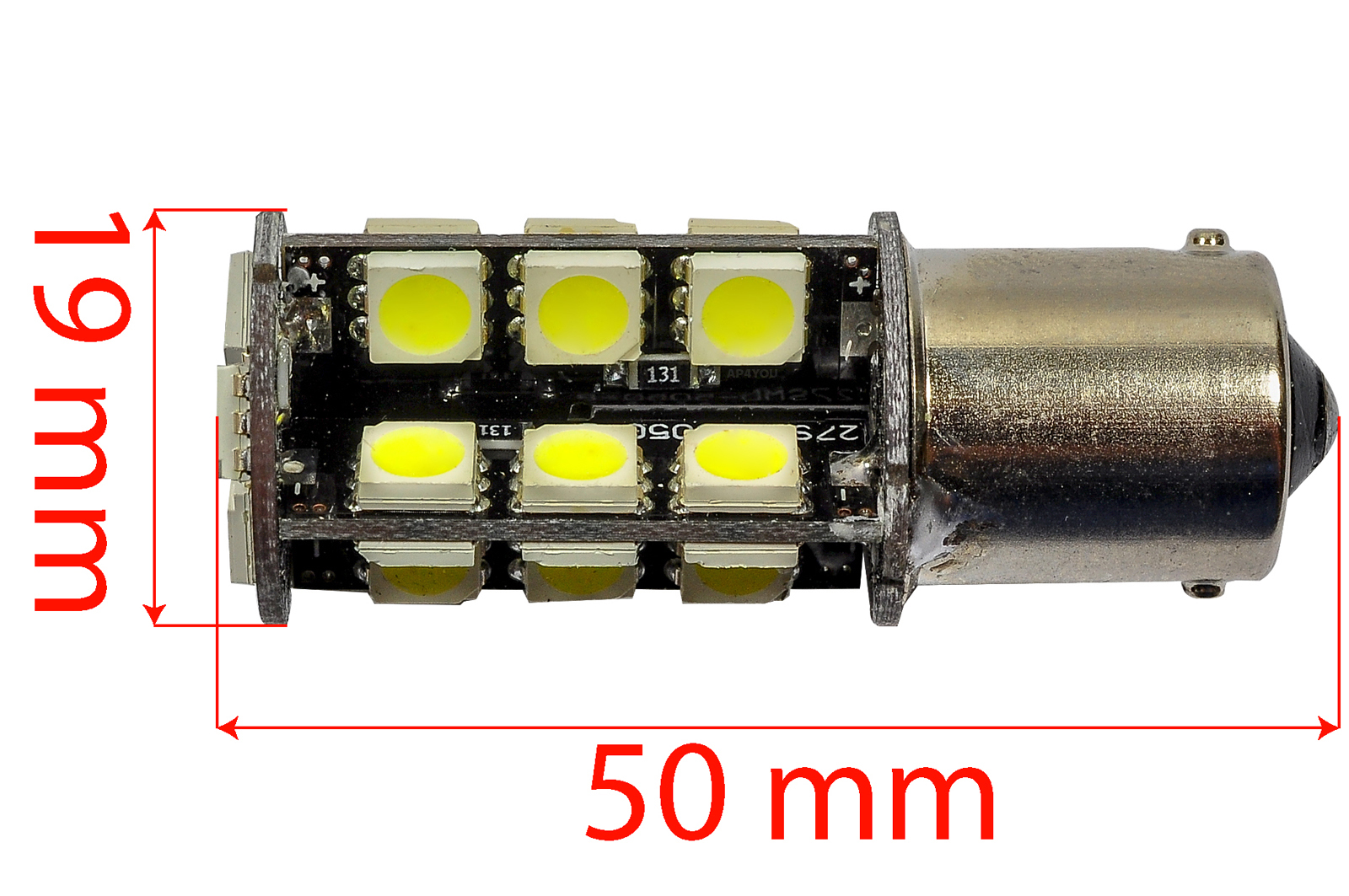 ŻARÓWKA LED P21W BA15S 27 SMD CANBUS ZIMNA 019 Rodzaj LED
