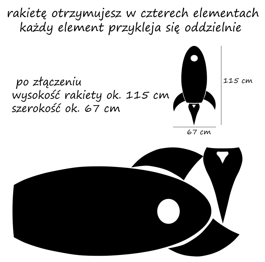 naklejki ścienne ścianę rakieta gwiazdki gwiazdka Długość 28 cm