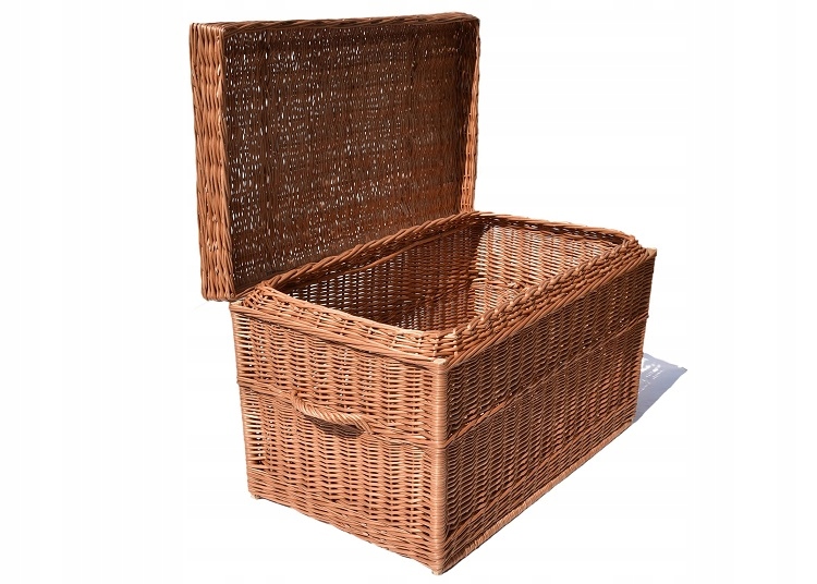 Duży Kufer Wiklinowy XXL Kosz Na Pościel 90CM-240L
