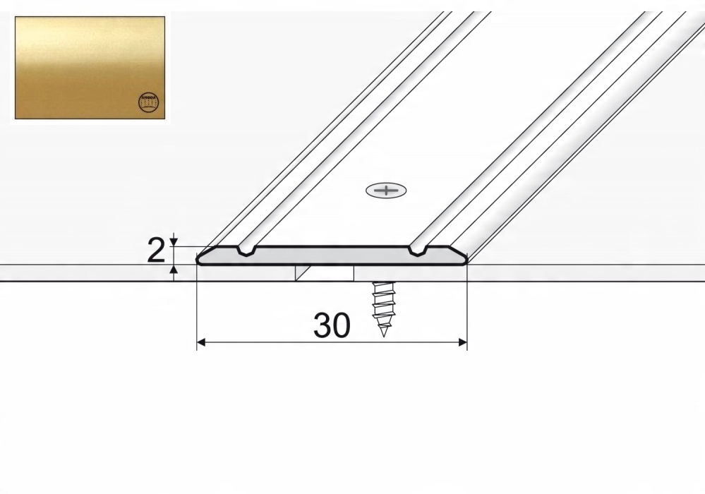 

Listwa łączeniowa A02 aluminiowa 120cm Złoto