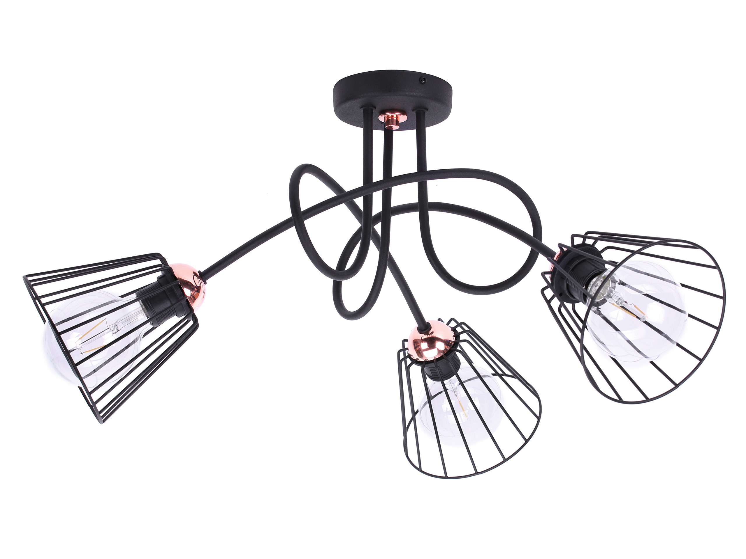 

Stylowa Lampa wisząca Z Drutu sufitowa Miedź Loft