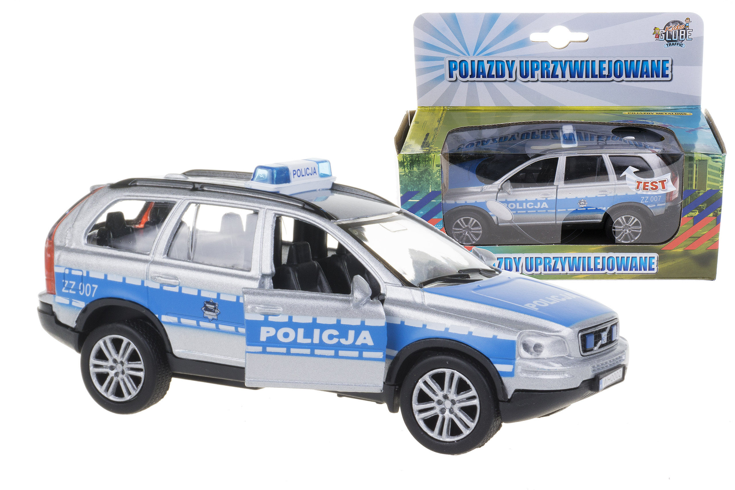 

Policja Radiowóz Metal Światło Dźwięk Jak Prawdziw
