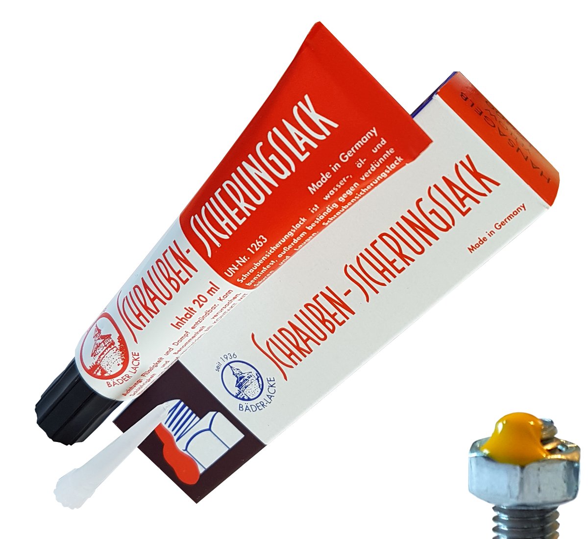 

Plomba zabezpieczająca do śrub lakier żółty 20ml