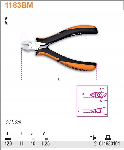 120MM BETA 1183BM БОКОВЫЕ РЕЖУЩИЕ ПЛОСКОГУБЦЫ