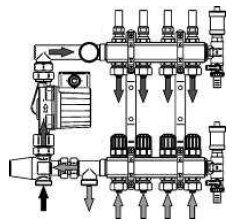 ROZDZIELACZ 4 DO OGRZEWANIA PODŁOGOWEGO PODŁOGÓWKI Średnica przyłącza belki 1