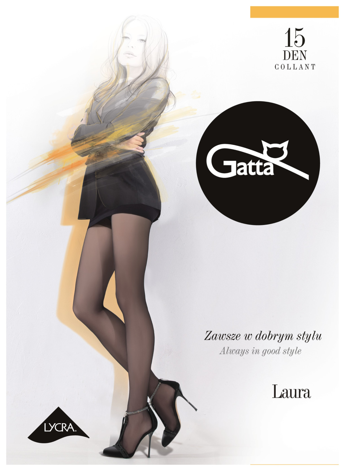 

Rajstopy klasyczne Gatta Laura 15 den rozm. 3 nero