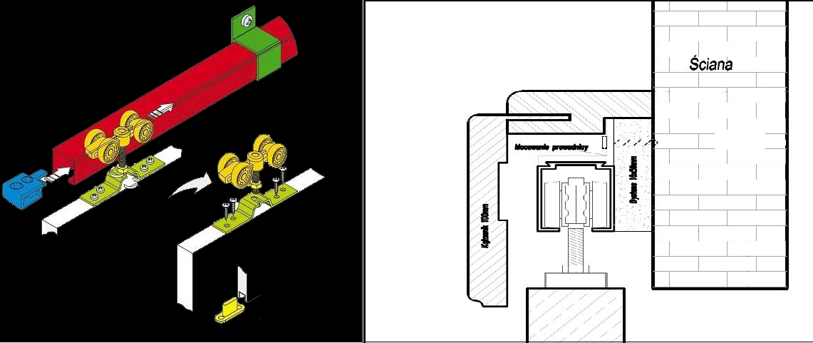 DRZWI PRZESUWNE DARK PEŁNE Z SYSTEMEM gr.4 cm PRODUCENT STOLDREW KOMPLET Rodzaj przesuwne